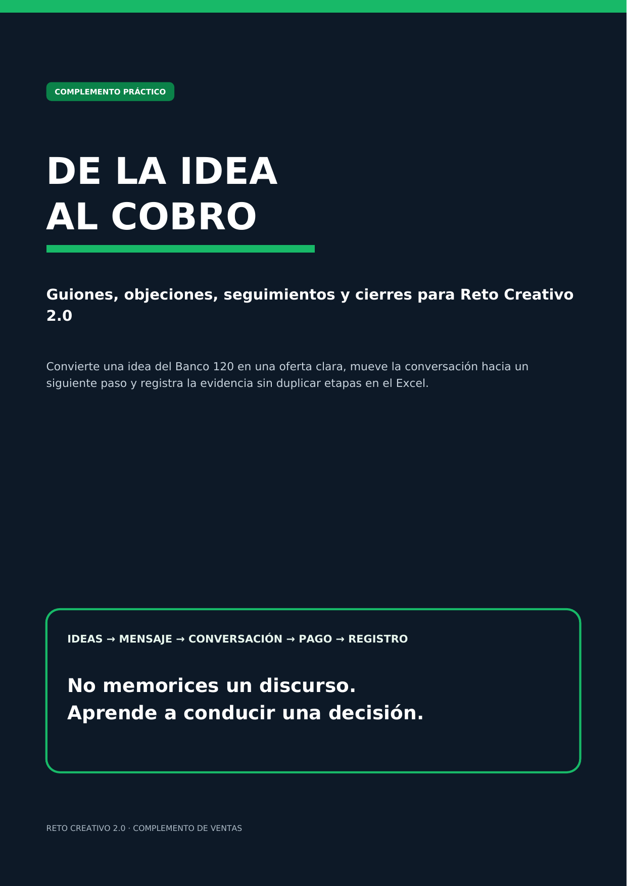Portada de De la Idea al Cobro
